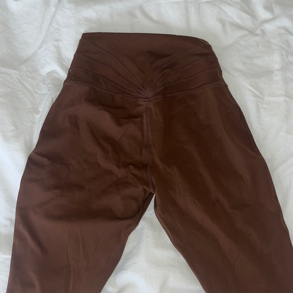 Brown V Seam Leggings